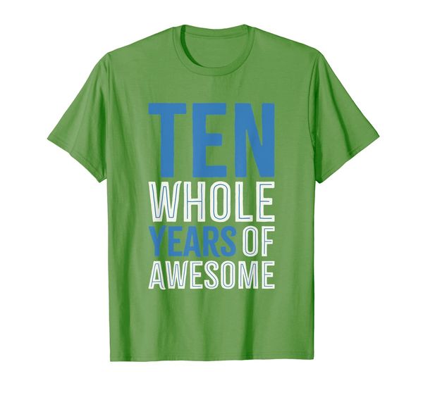 

10th birthday shirt gift boy age 10 ten year old boys son, White;black