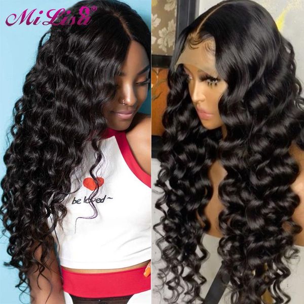 

lace wigs closure wig peruvian loose wave 100% human hair with baby 4x4 150% density pre plucked, Black;brown