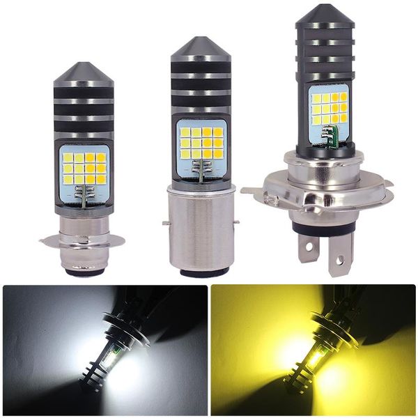 

car headlights 2pcs h6 high brightness 3030 p15d refitting double sided h4 single claw and low light motorcycle led front bulb