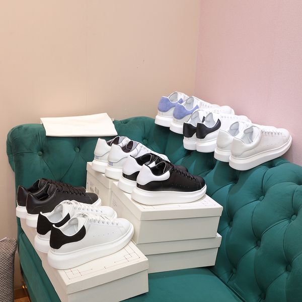 

designer women men white casual shoes black suede reflective platform shoe mens womens genuine leather flat oversized sole sport chaussure