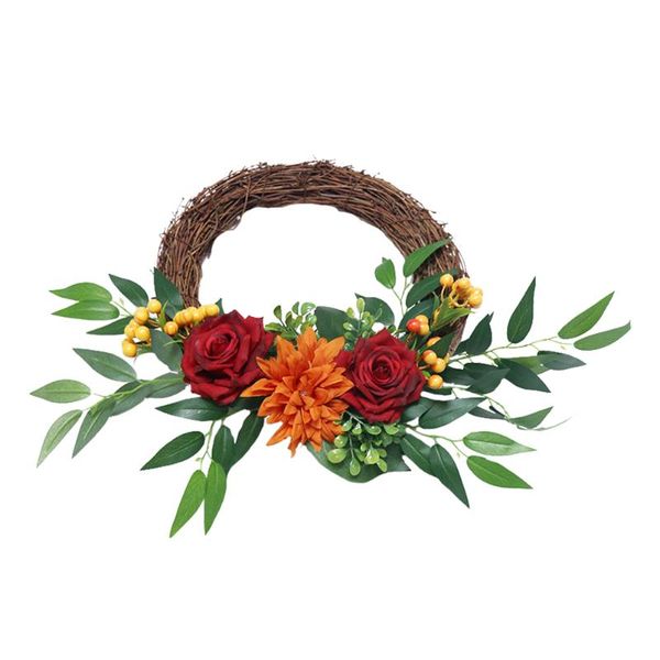 

decorative flowers & wreaths 1pc christmas wreath door hanging xmas garland ornament