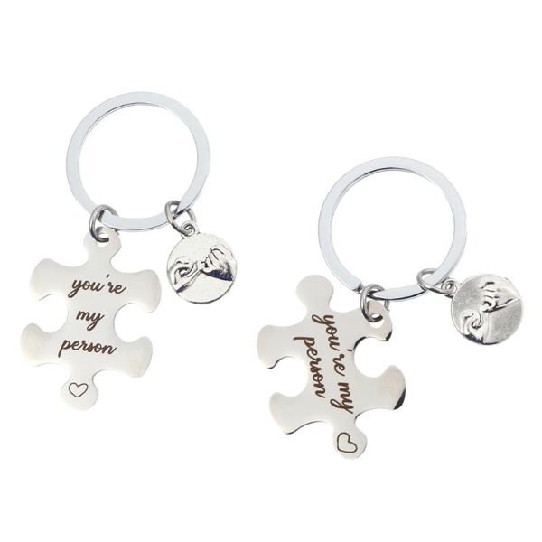 

party favor 2pcs chic key chains valentine's day rings pendants couple