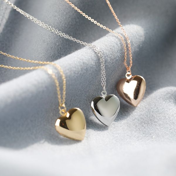 

18k gold plated pot heart pendant necklace snake chain 40+5cm, Silver