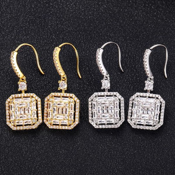 

earrings & necklace design luxury zircon round square shape for women,party/wedding jewelry sets, Silver