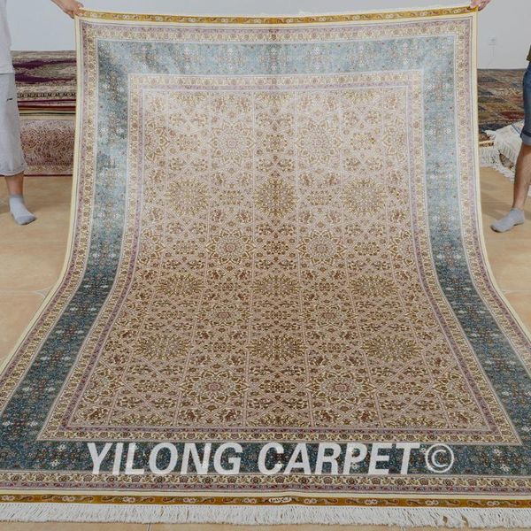 

carpets yilong 6'x9' vantage traditional hereke silk carpet chinese rug for sale (0263)