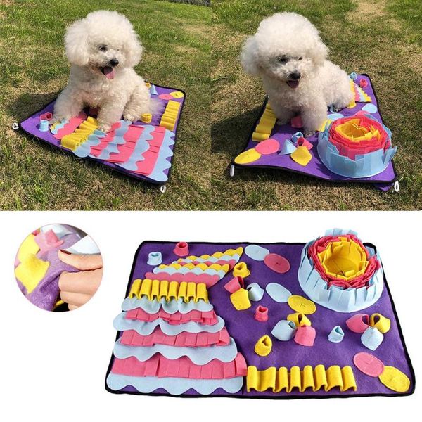 

dog feeding mat sniffing training pad non slip activity foraging skill energy stress release pet nose work blanket kennels & pens