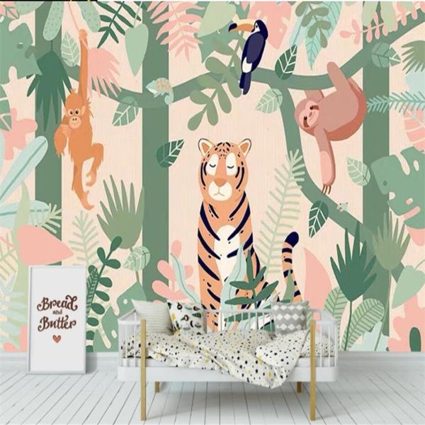 

milofi custom 3d wallpaper mural cartoon animal children's room background wall covering bedroom high-end decorative painting wallpaper