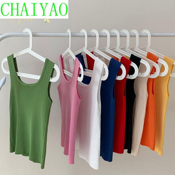 

women's tanks & camis 2021 summer color design small crowd knitted sling vest for women, White
