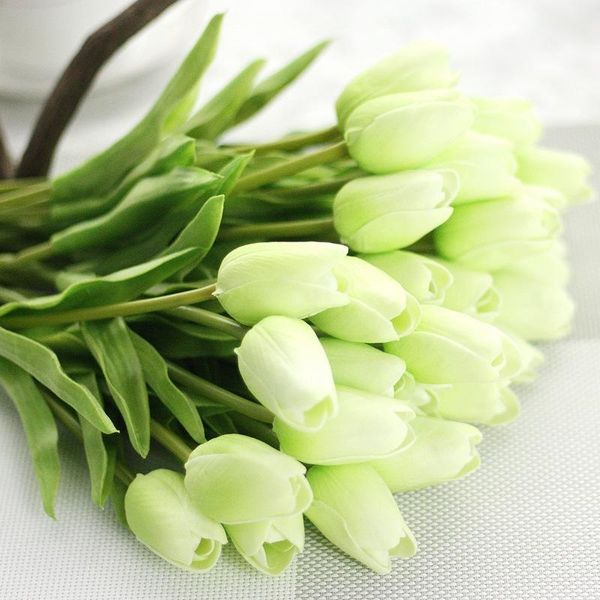 

mini tulip artificial flower real touch bouquet fake for wedding decoration flowers home garden decor decorative & wreaths