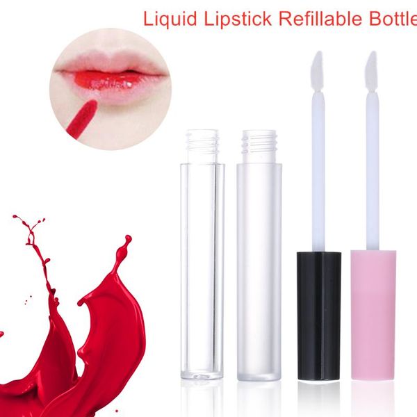 

5/10pcs matte/clear lip gloss tube mini refillable bottle liquid lipstick vial empty container diy makeup tools storage bottles & jars