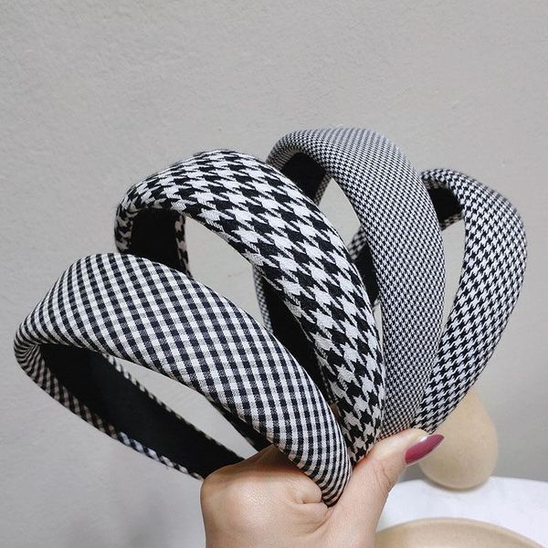 

hair accessories houndstooth pattern lady hairband nice gift fashion ornaments for women hoop cloth wide-brimmed