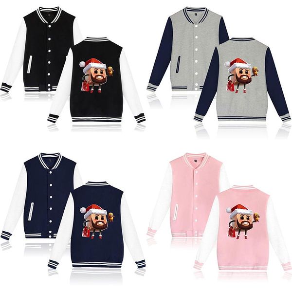 

men's jackets fashion hip hop funny cartoon christmas baseball jacket coat men women hoodie sweatshirts long sleeve homme hoodies, Black;brown