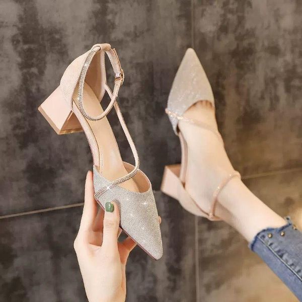 

dress shoes women heel high women's spring 2021 chaussure femme zapatos mujer, Black