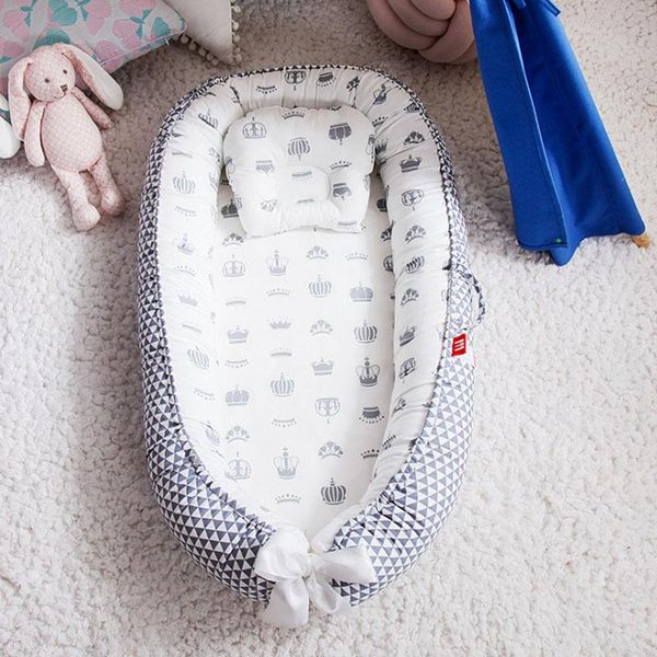 

baby cribs nest bed removable born bassinet travel with handle cotton washable cradle comfortable pillow portable crib