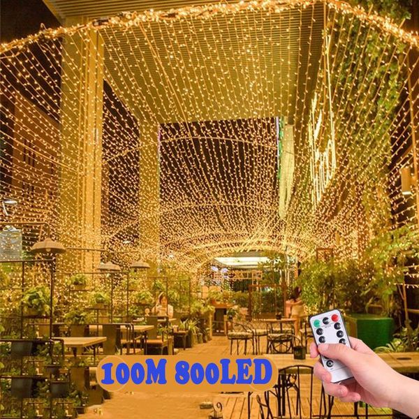 

strings christmas lights outdoor led string 100m decorative lamps fairy holiday lighting tree garland