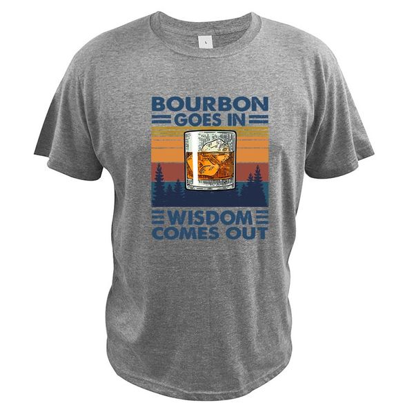 

ccccsportbourbon goes in wisdom comes out bourbon drinking lover gift t shirt comfortable premium tee, Black;yellow