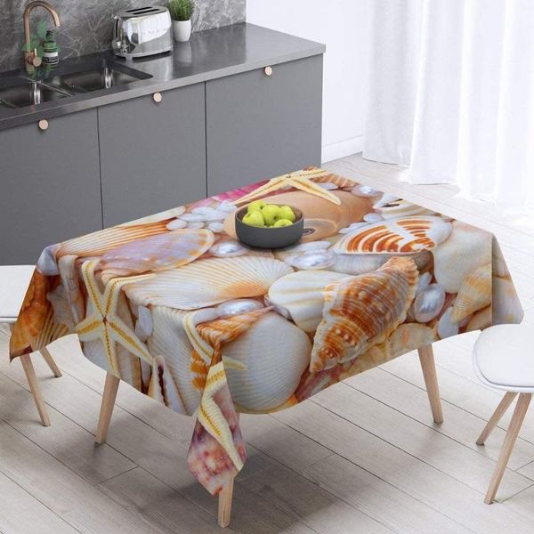

shell starfish and pearl tablecloths ocean style table cover tabledecoration cloth