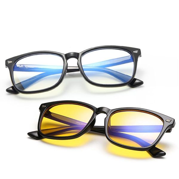 

fashion sunglasses frames acetate eyeglasses frame clear yellow lens optical glasses anti-blue ray computer eyewear spectacle for women men, Black