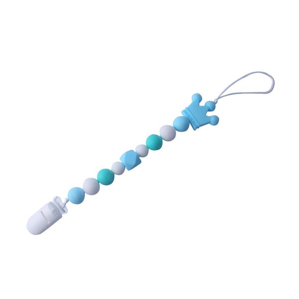 

ins baby silicone soothers & teethers chain crown shape and beads design health care teething training infant