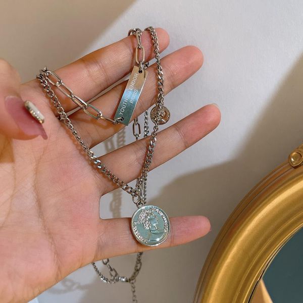 

chokers punk vintage simple hip hop clavicle chain necklaces for women fashion charm pendant necklace jewelry gifts 2021, Golden;silver