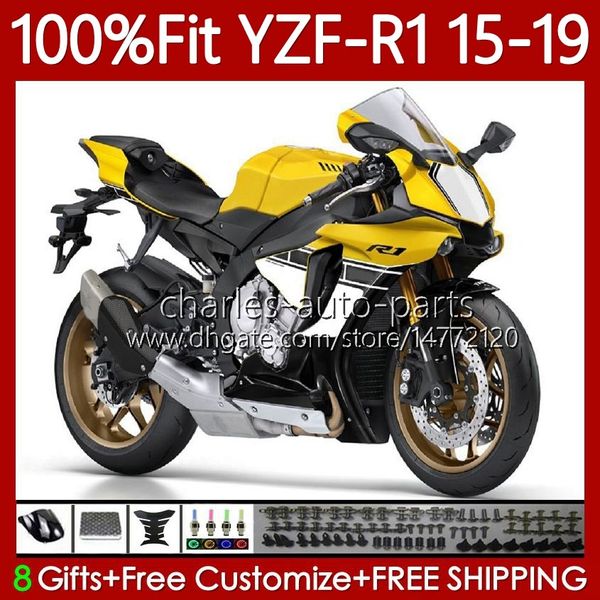 OEM кузова для Yamaha yzf-r1 глянцевый желтый YZF1000 YZF R 1 1000CC YZFR1 15 16 17 18 18 19 Области 104NO.20 YZF 1000 C 2015 2016 2017 2018 2019 YZF-1000 15-19 LOWER
