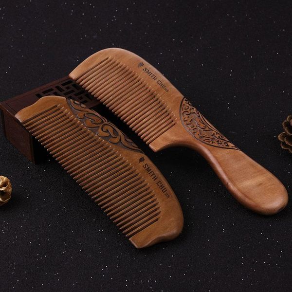 

hair brushes peach wood comb smooth sandalwood anti-static anti-hair loss, Silver