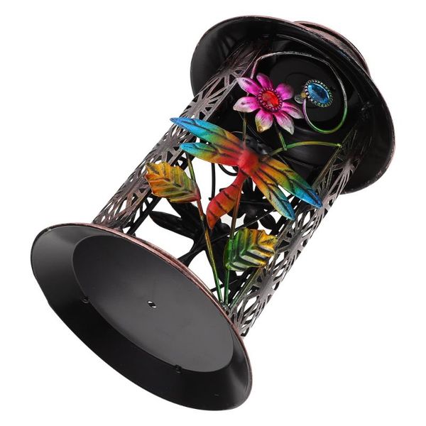 

solar lamps 1pc iron art hanging light dragonfly design garden yard adornment