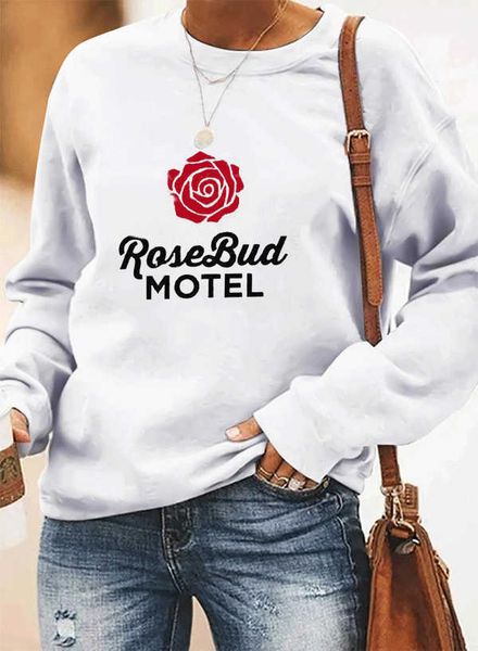 

fashion hoodies letter rose printed casual women's sweater, Black