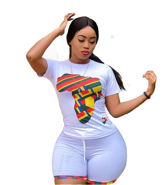 

casual two piece set women tracksuit summer and biker shorts matching sets outfits print short sleeve slim fit sportswear women's jumps, Black;white