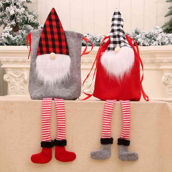 

christmas new santa claus closing gift bag backpack gift bag faceless deep forest