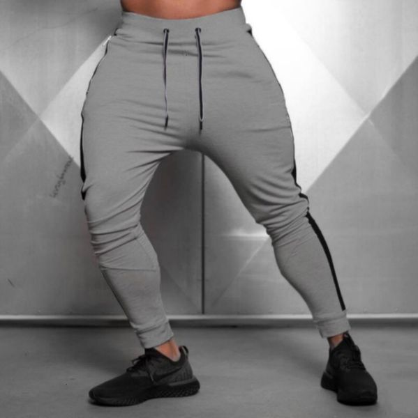 

fitness muscle men's pants brother sports casual running training color matching leggings basketball, Black