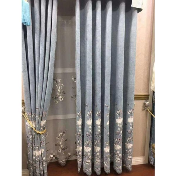 

curtain & drapes for living dining room bedroom european style luxury chenille suede embroidered villa shading home custom decoration