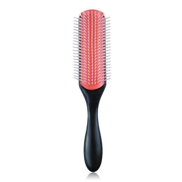 

hair brushes comb 9-row detangling brush rat tail styling hairbrush straight curly wet scalp massage women, Silver