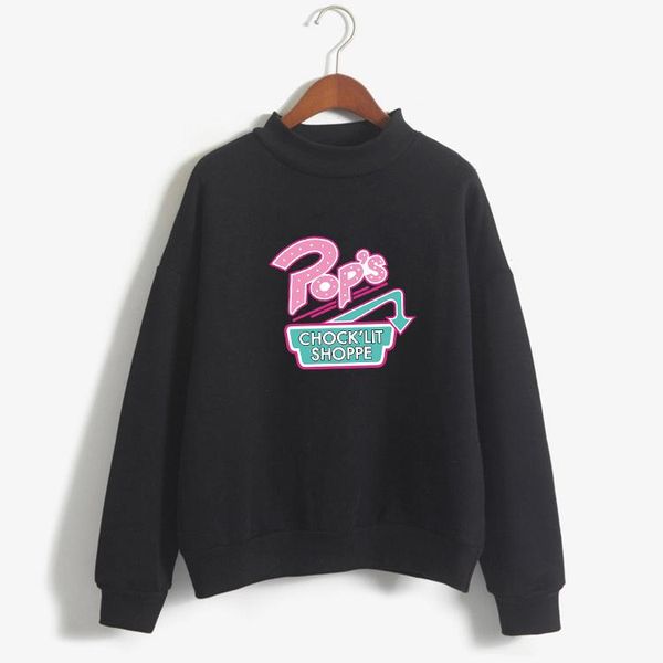 

women's hoodies & sweatshirts autumn winter fleece turtleneck women harajuku kawaii letter print casual streetwear pullover, Black
