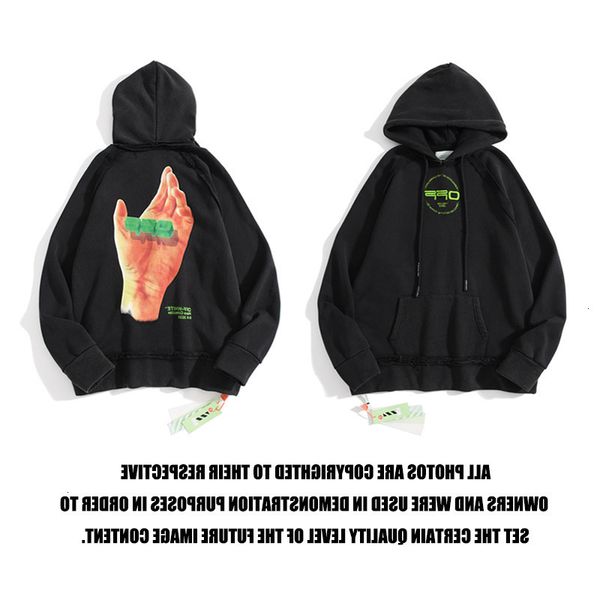 

3d off new 2021 fashion big palm men's and women's hooded pullover, Black