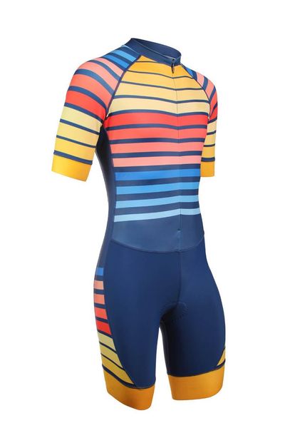 

racing sets outdoor sports triathlon cycling jersey quick dry short sleeve skinsuit bike clothes for swimming running riding, Black;blue