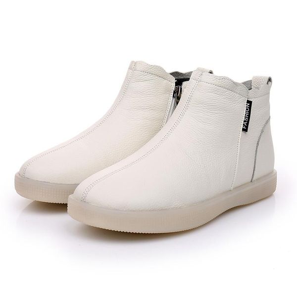 

boots women ankle warm motorcycle slip on super comfortable booties footwear winter shoes, Black