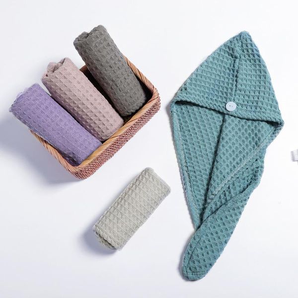 

towel strong absorbent waffle hair dry cap wholesale plain magic turbans for women towels bathroom