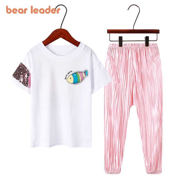 Bear Leader Adolescenti Ragazze Set di abbigliamento casual Summer Kids Girl Cartoon T-Shirt Pantaloni Outfit Bambini Moda Abiti carini 210708