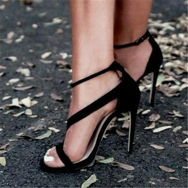 

fashion summer women high-heeled shoes style sandals buckle female casual open toe thin heels, Black