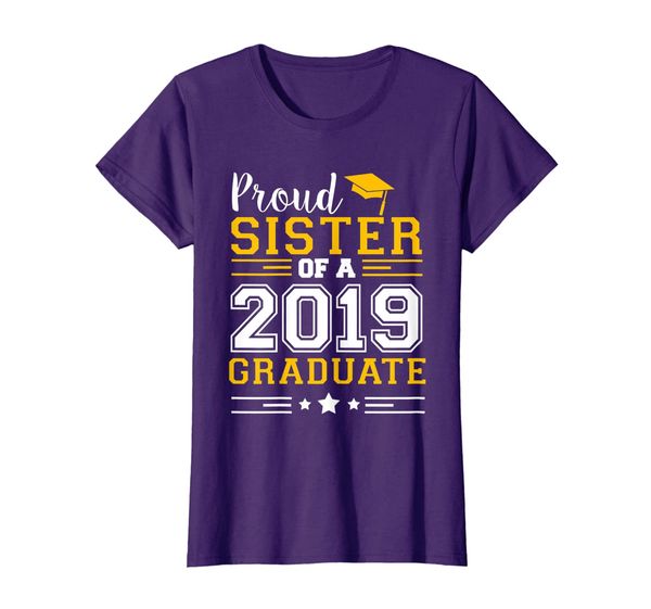 

matching proud sister of a 2019 graduate set shirt, White;black