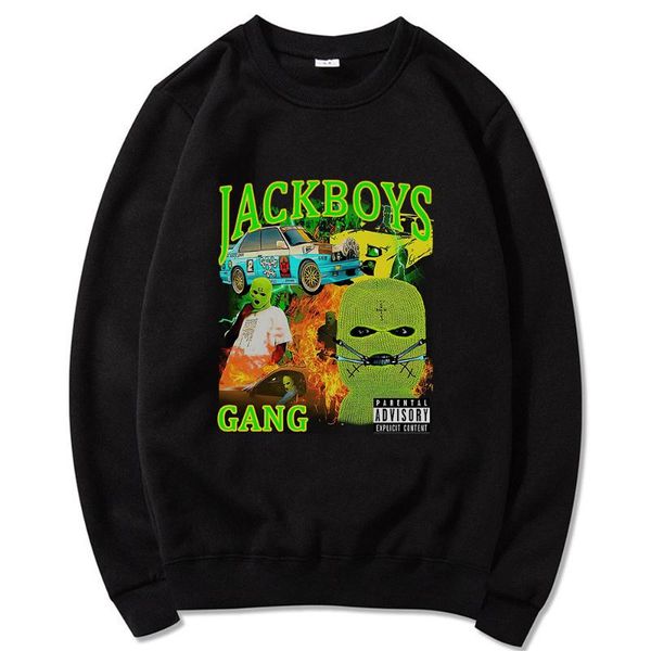 

men's hoodies & sweatshirts couple clothes jackboys gang travis scoprint o-neck wears oversize comfortable unsiex classic stree, Black