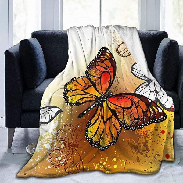 

blankets theme blanket size lightweight super soft comfortable luxury bed microfiber yellow butterfly
