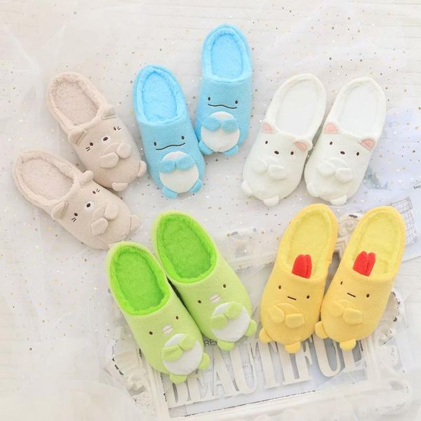 

slippers ivyye sumikko gurashi role home anime slipper cartoon winter warm indoor shoes plush stuffed birthday gifts, Black
