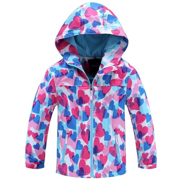 

coat hooded windbreaker for girls breathable trench coats kids windproof jackets children winter waterproof hoodie zipper outerwear, Blue;gray