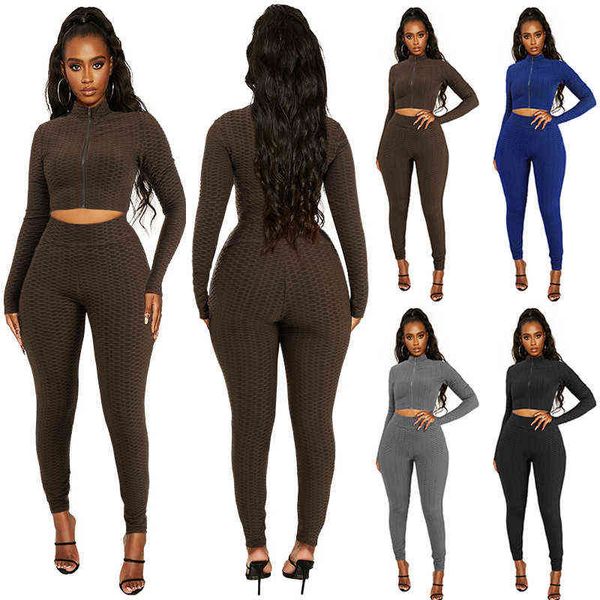 

2021 autumn winter women's suit tracksuit fashion casual solid pineapple grid sports set women sets outfit pantsuit pants, Black;white