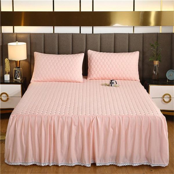 

sheets & sets luxury pleated thicken quilted fitted bed sheet set with cover euro queen size mattress linen