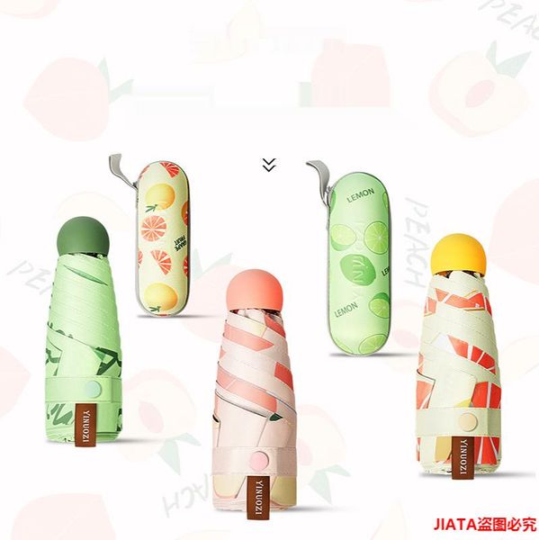 

umbrellas fruit umbrella fun sun girl small fresh folding rain sunshade pocket