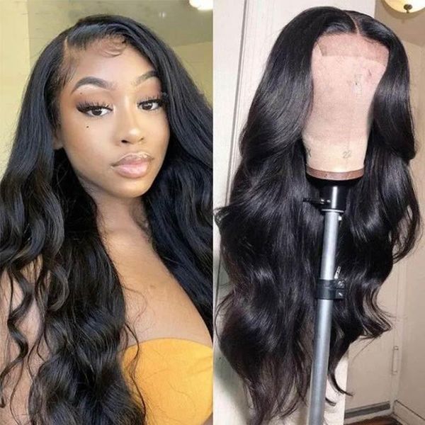 

long black soft remy body wave 13x4/6 lace front part wig for women with baby hair 5*5pu base natural headline glueless wigs, Black;brown