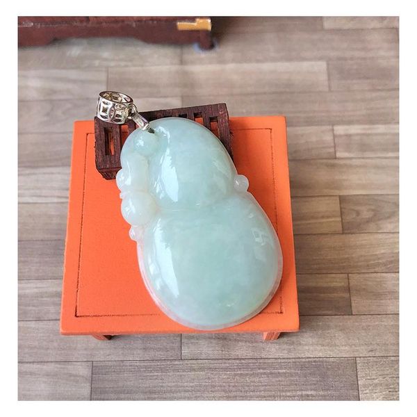 

charms myanmar natural fei cui a goods gourd 'nor'(sticky rice) gc191118984, Bronze;silver